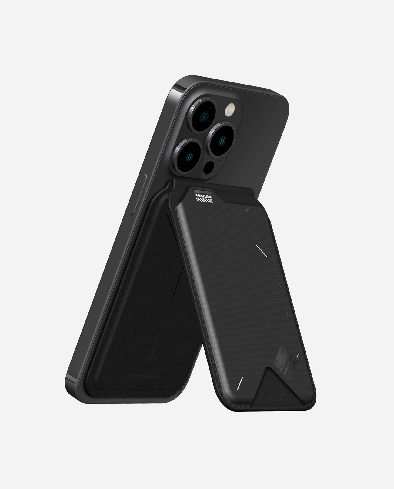 AULUMU G02 Magnetic Flip Wallet & Stand - Black