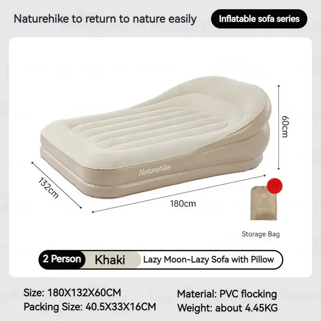 Naturehike Lazy Sofa With Pillow - Summer Sand Double (180*132*60)