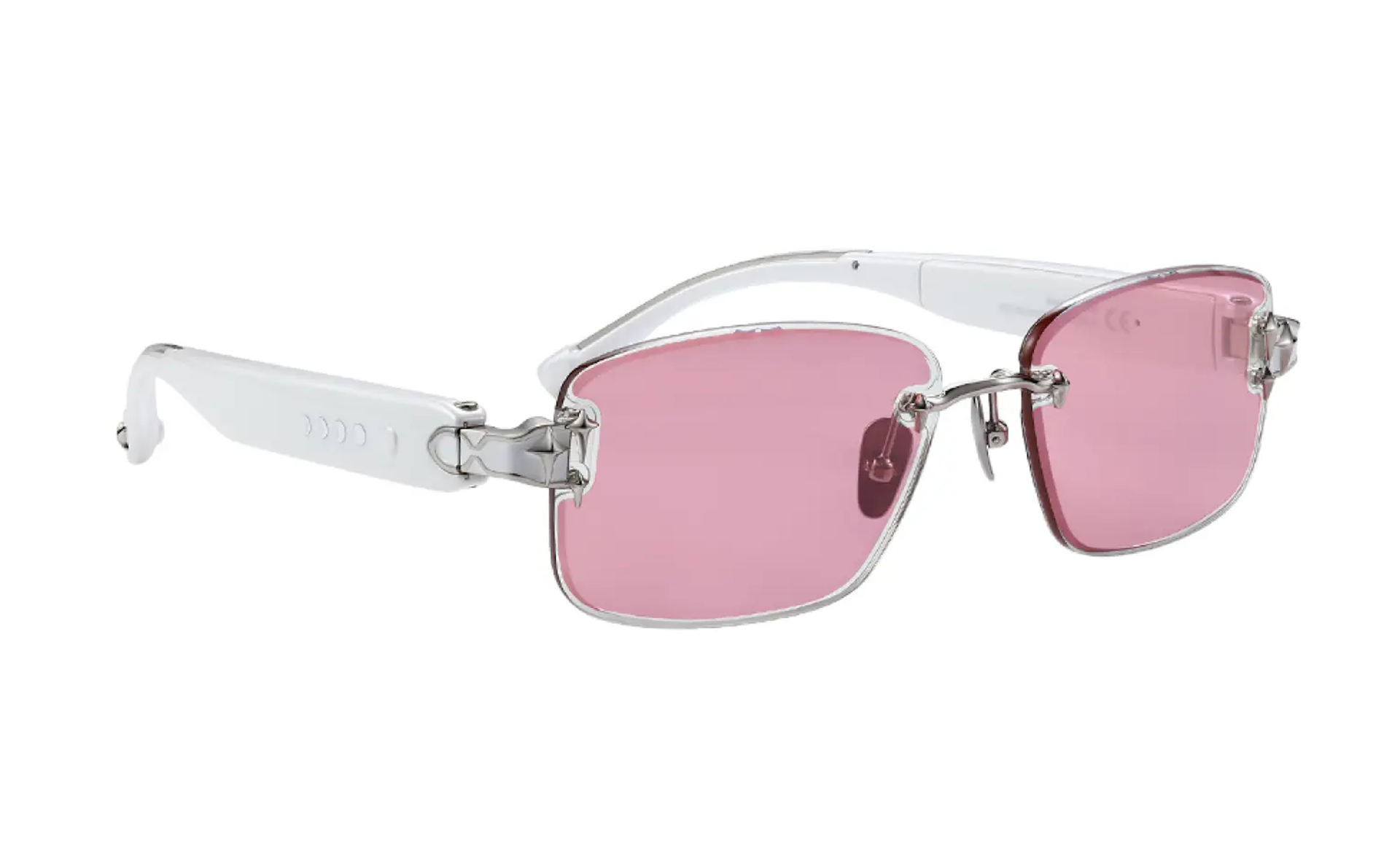 Chamelo Aura White Smart Glasses – Full Product Overview on White Background