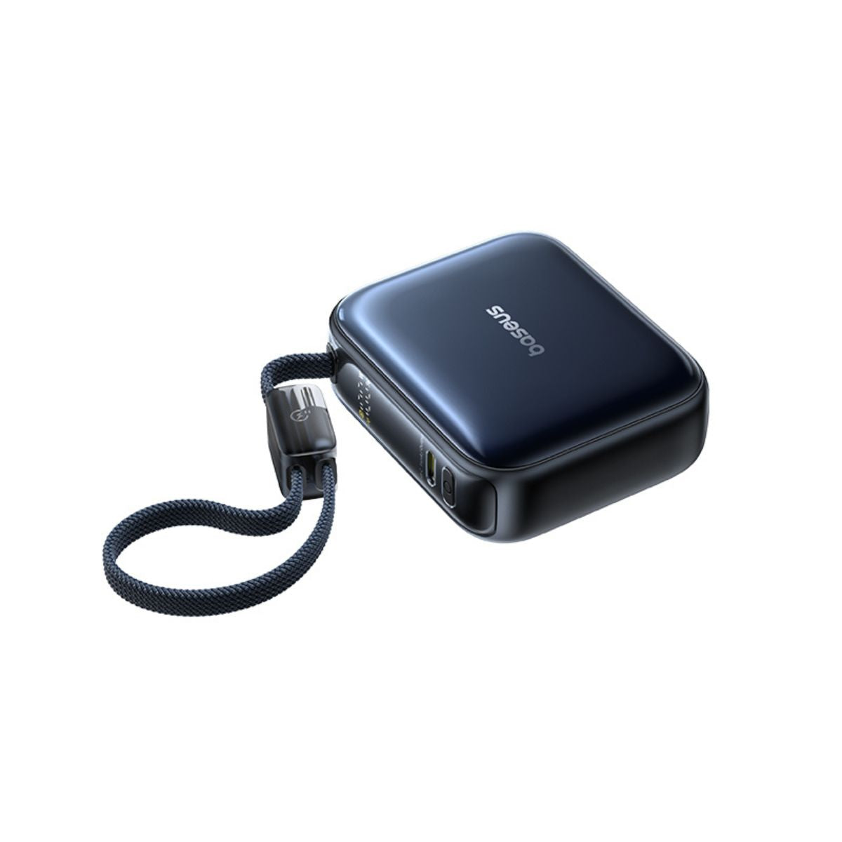 Baseus PicoGo AC22 باور بانك صغير جداً بكابل USB-C مدمج 10000 مللي أمبير 45 واط - أسود كوزمك