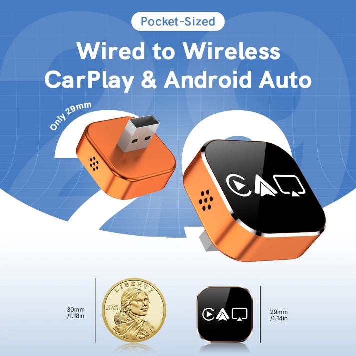 JASCO Wireless CarPlay (4 in 1 Wireless Adapter) - Cosmic Orange