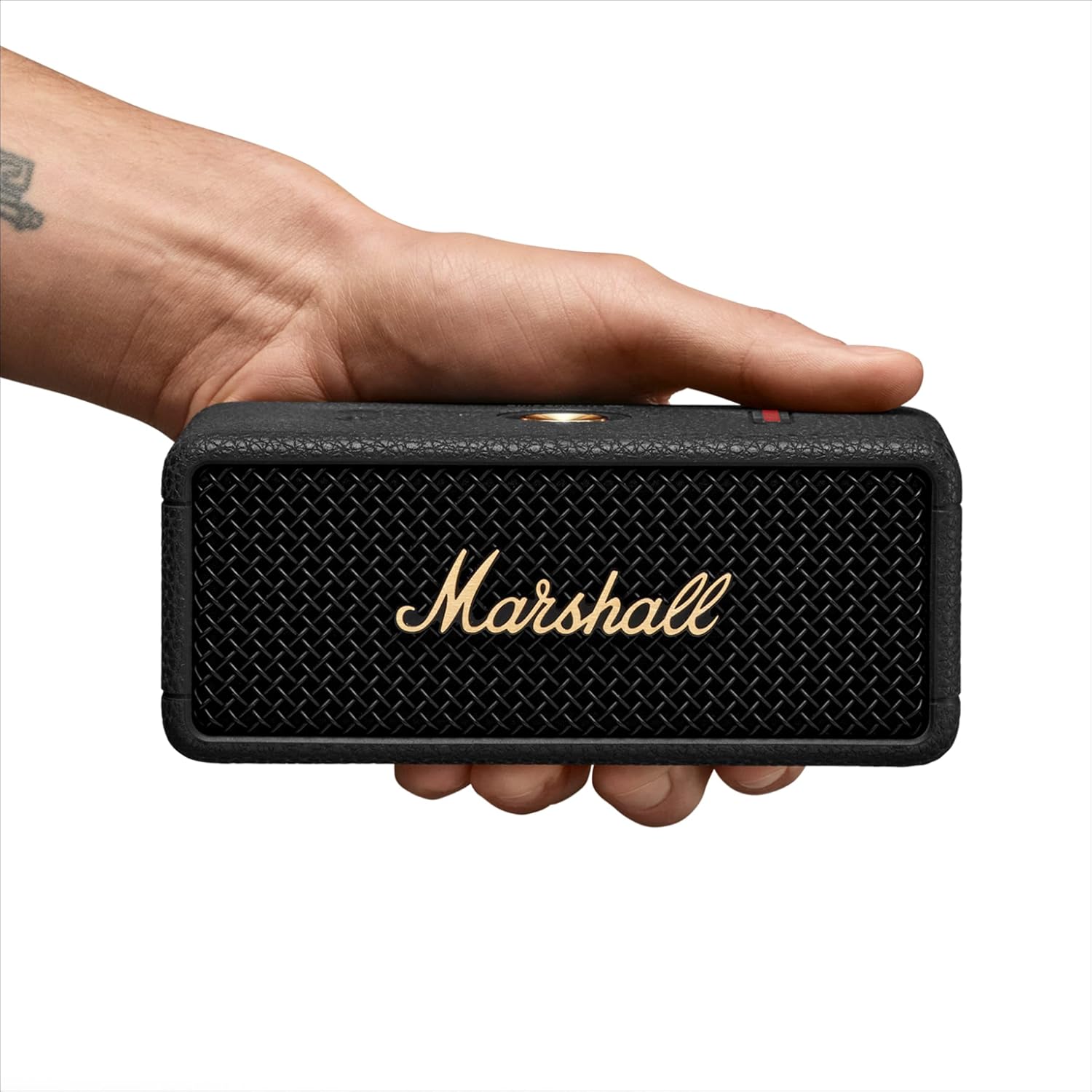 Marshall Emberton III Compact Portable Wireless Speaker-Black/Brass -EMBERTONIII-BLK-BRS