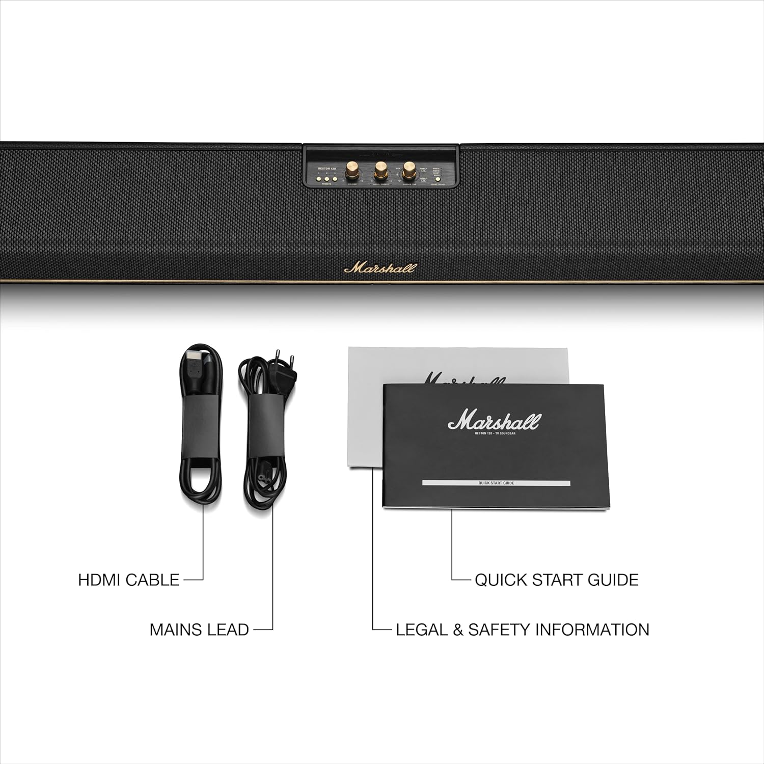 Marshall Heston120 TV Soundbar With Dolby Atoms-Black-HESTON120BLK