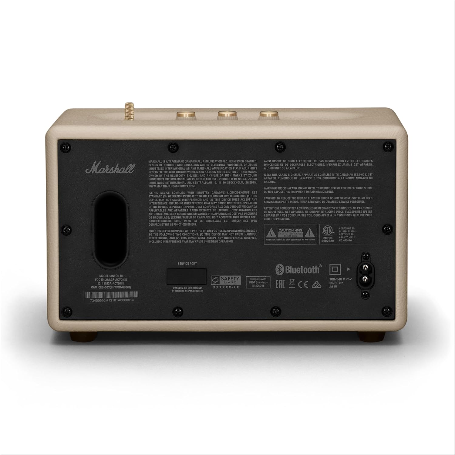 Marshall سماعة ستيريو لاسلكية بلوتوث – لون كريمي - ACTONIII-CR