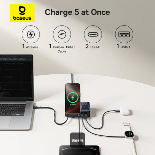 Baseus NOM 5-in-1 Desktop Charger – Black