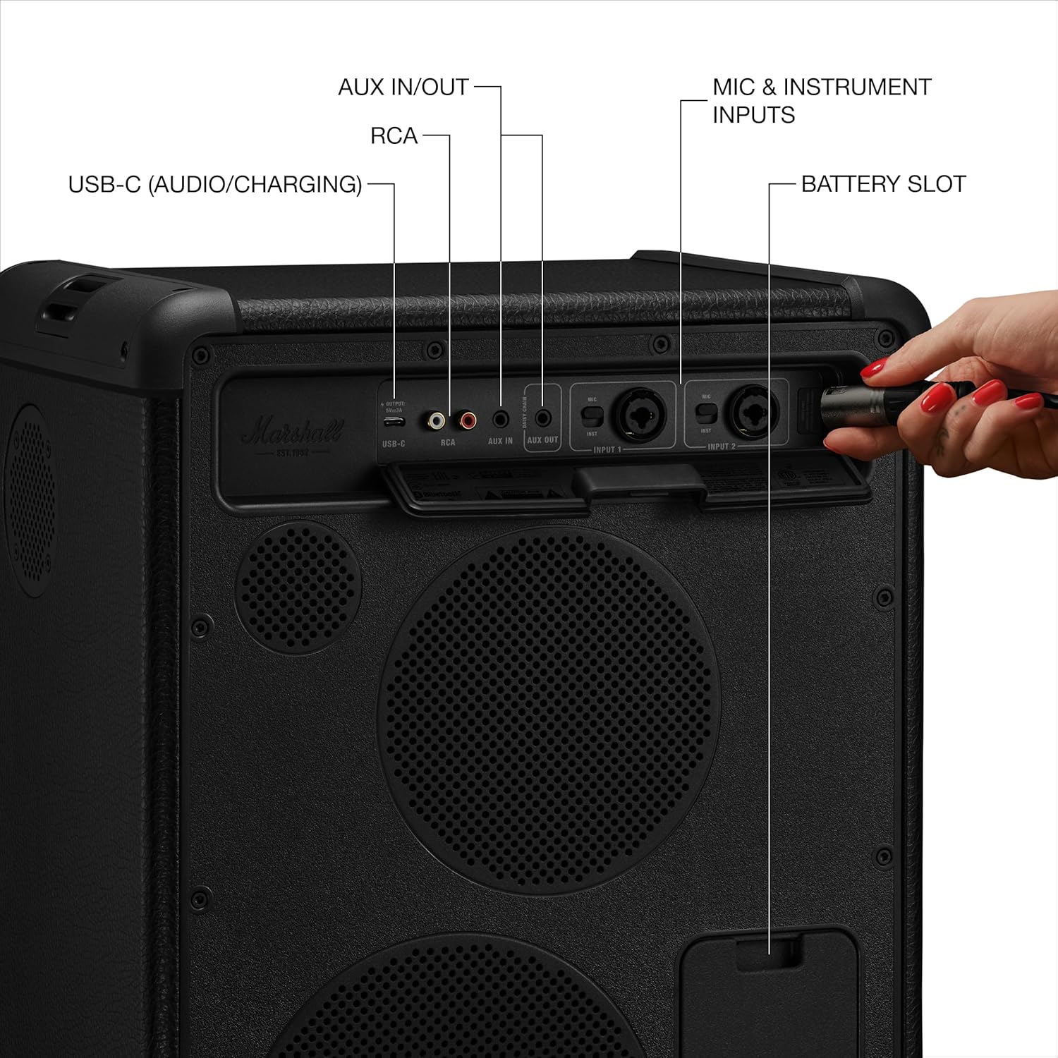 Marshall - Bromley 450 Portable Wireless Party Speaker with Bluetooth- Black-BROMLEY450