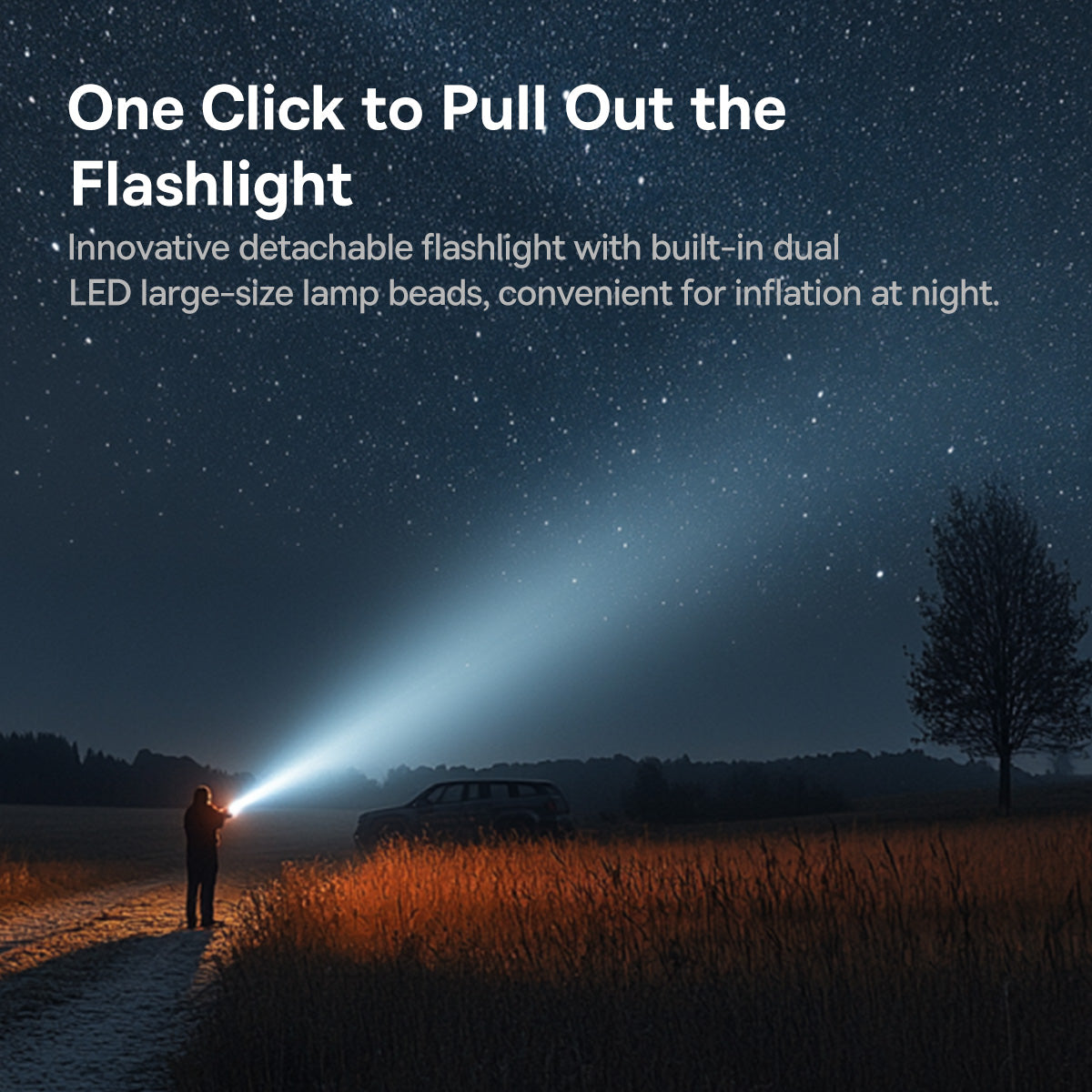 منفاخ إطارات Baseus PrimeTrip VA1 2 في 1 سلكي ولاسلكي - أسود