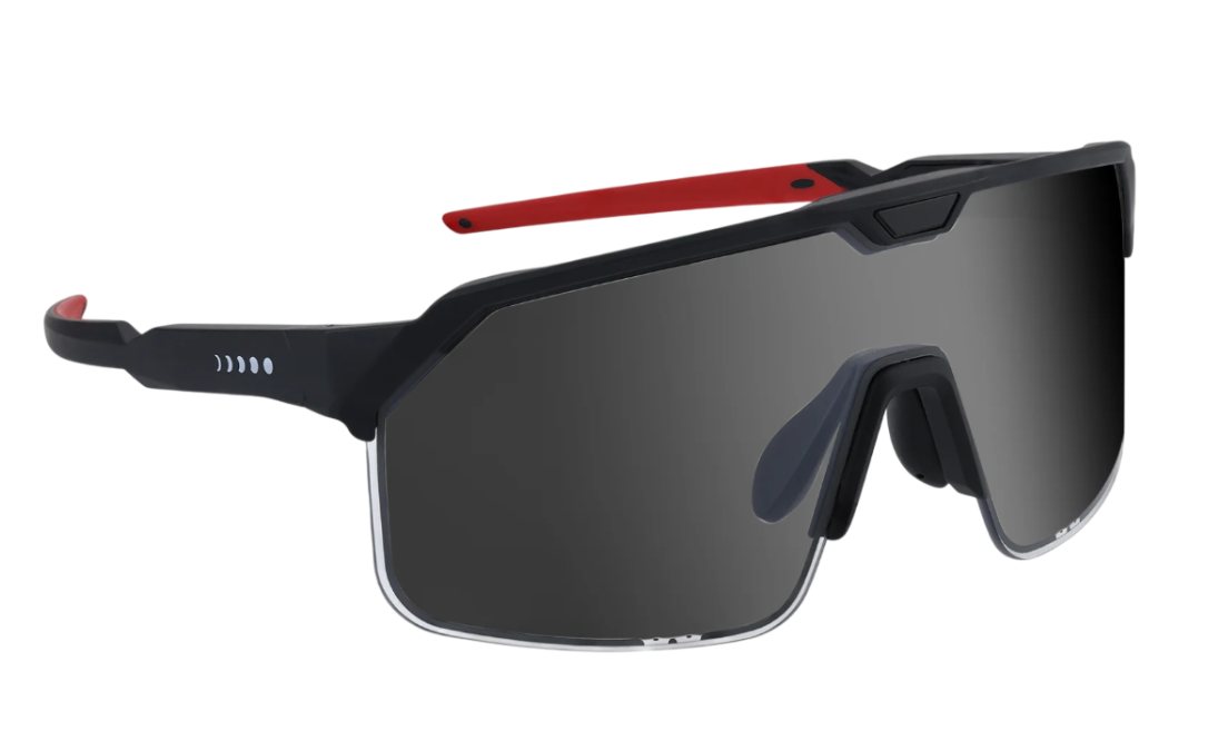Chamelo Shield Smart Glasses – Front View, Black Frame with Built-in Speakers