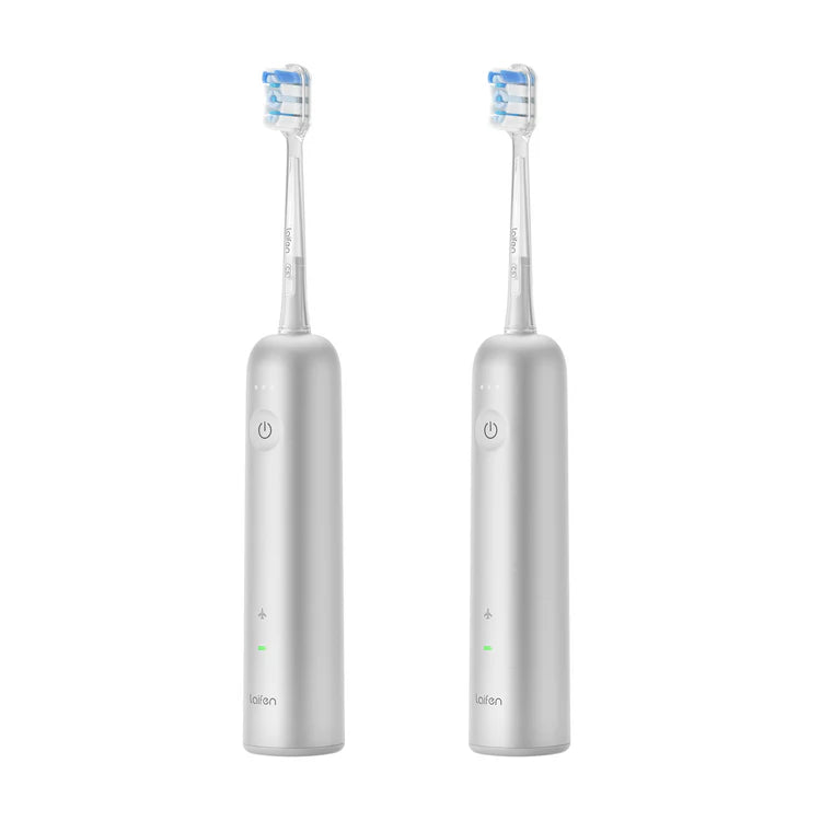 Wave Tooth Brush Aluminum Alloy with high-frequency vibrations of up to 66,000 times per minute with an ultra-wide 60° oscillating motion. IOS and Android Support