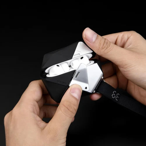 Aulumu كفر حماية A39 بتصميم هندسي لسماعات AirPods Pro 3 - رمادي