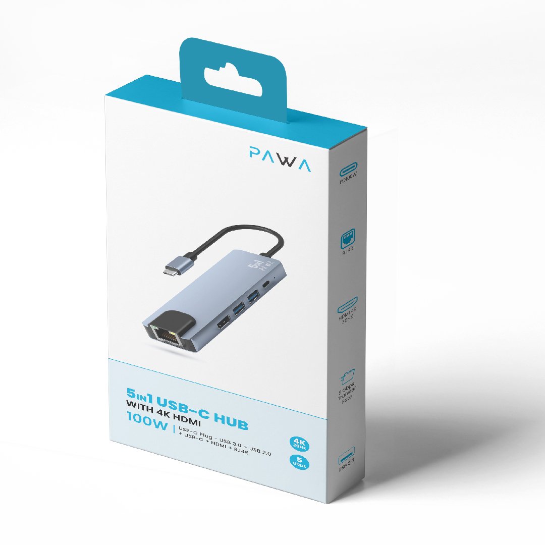 PAWA 5-in-1 USB-C Hub with 4K HDMI