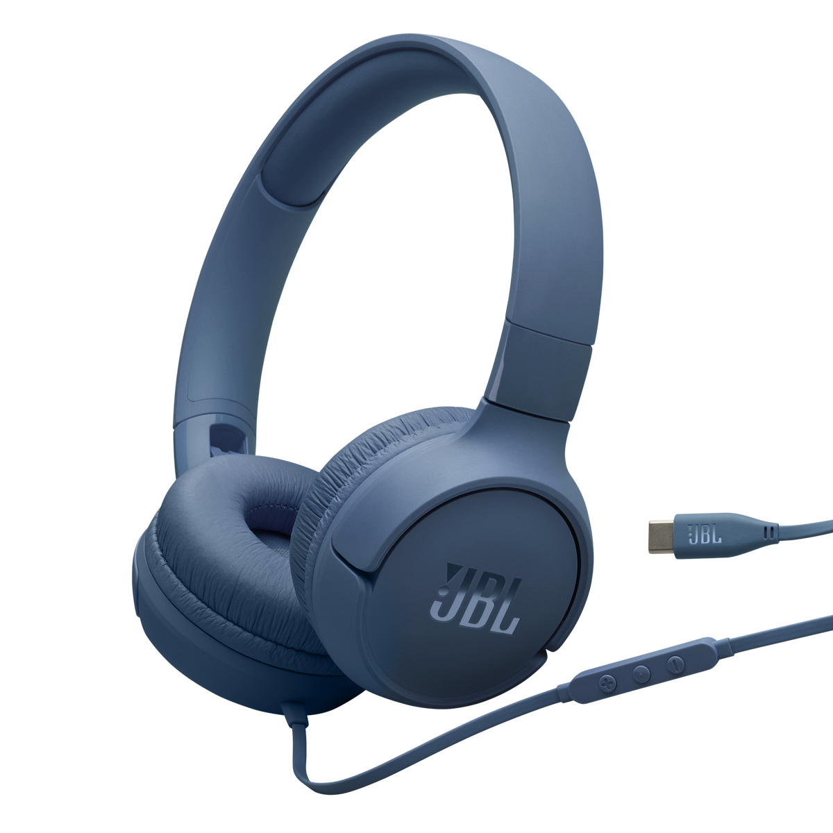 JBL Tune 520C USB-C wired on-ear headphones in Blue