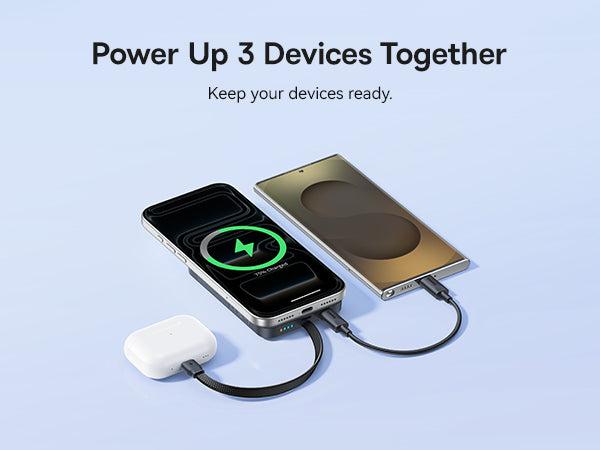 Baseus بنك طاقة لاسلكي مغناطيسي EnerFill FM11 بقوة 15 واط مع كابل USB-C مدمج، سعة 10000 مللي أمبير، قدرة 30 واط - E0028904 - أسود كوني