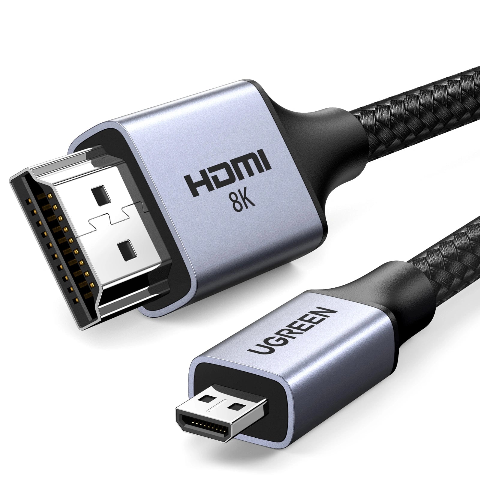 UGREEN كابل Micro HDMI إلى HDMI 8K بطول مترين، أسود - HD164