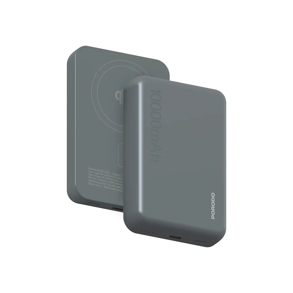 Porodo VINGT-CINQ 10000mAh MagSafe Power Bank - Grey - PDPBFCH097GY
