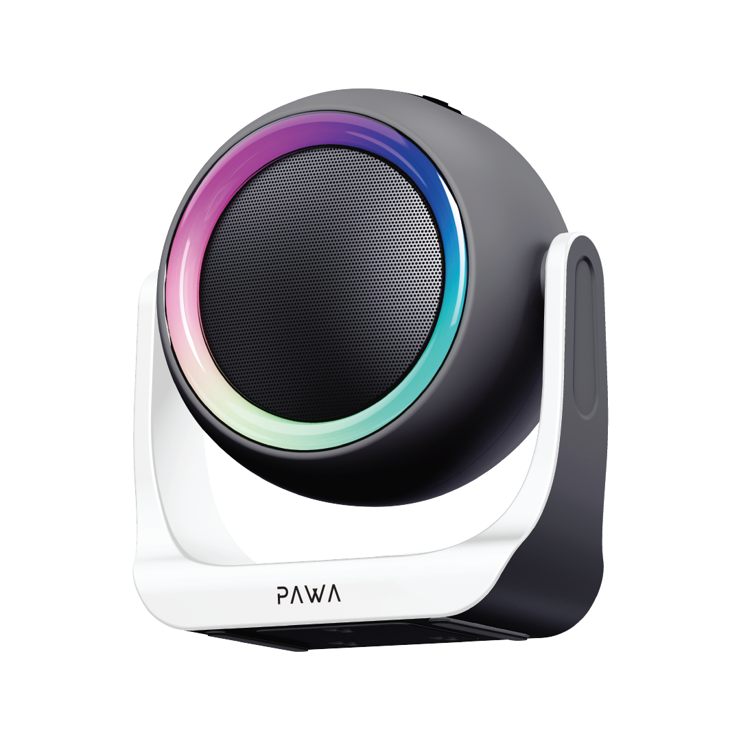 مكبر صوت PAWA أريا للحائط والمكتب مع إضاءة RGB - أسود