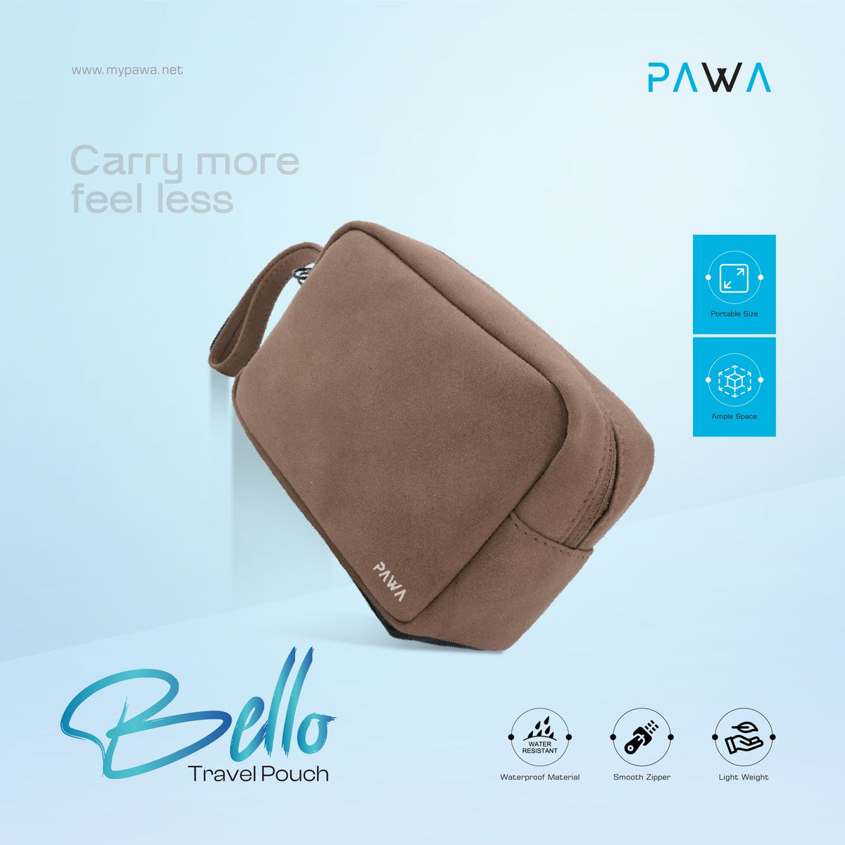 PAWA Bello Travel Pouch - Brown