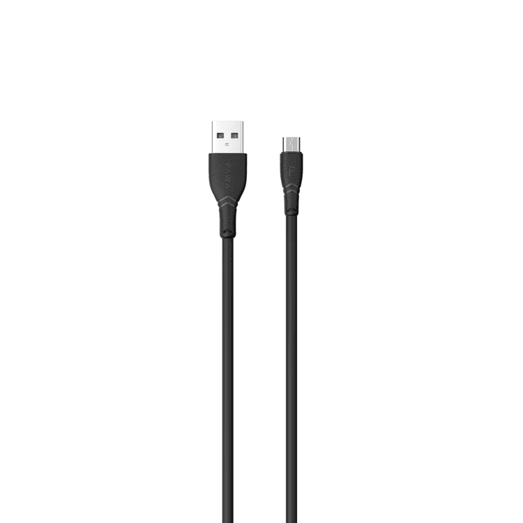 PAWA كابل بيانات مايكرو USB شحن سريع 2.4 أمبير 1.2 متر - أسود