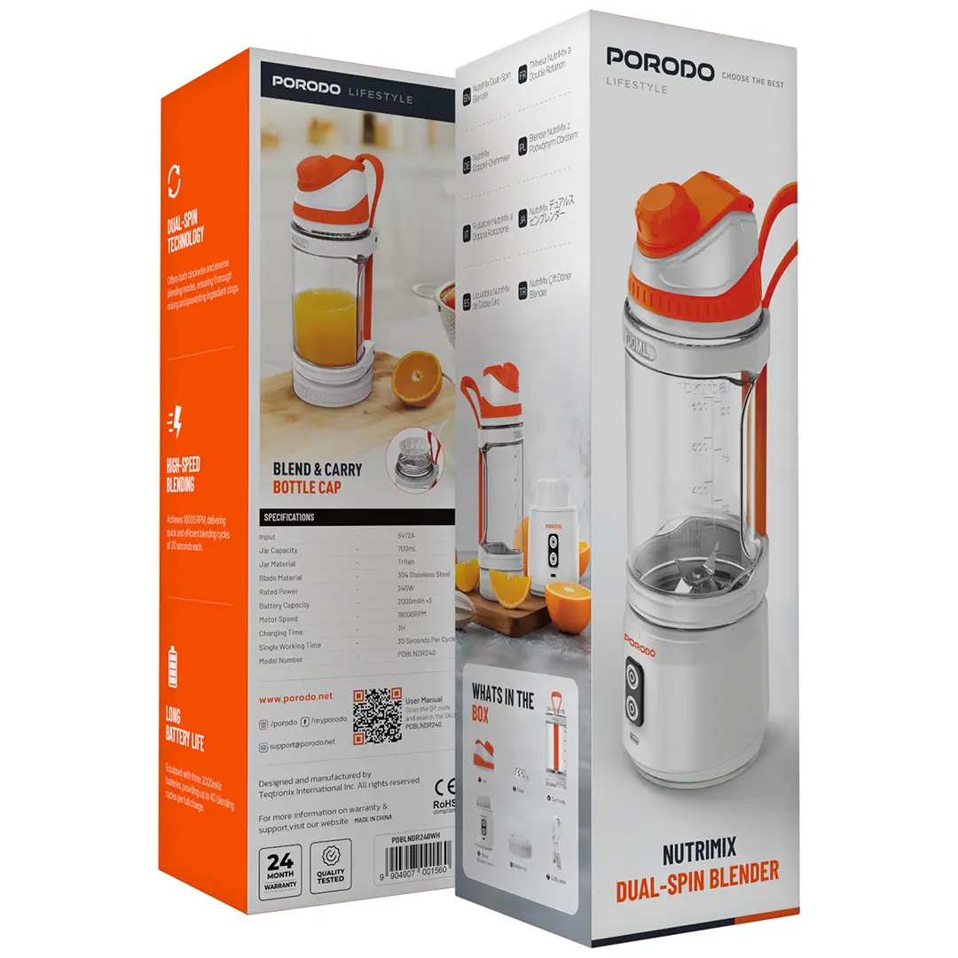 Porodo Lifestyle Nutrimix Dual-Spin Blender White
