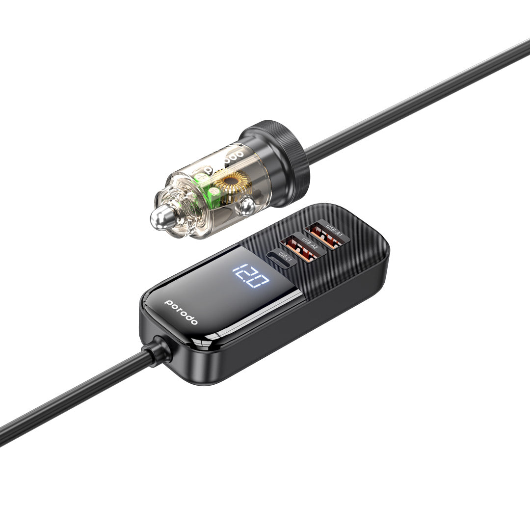 Porodo Multi-Port Power Delivery Quick-Charging Hub Dual USB-C & USB-A - PD-120TMCC-BK