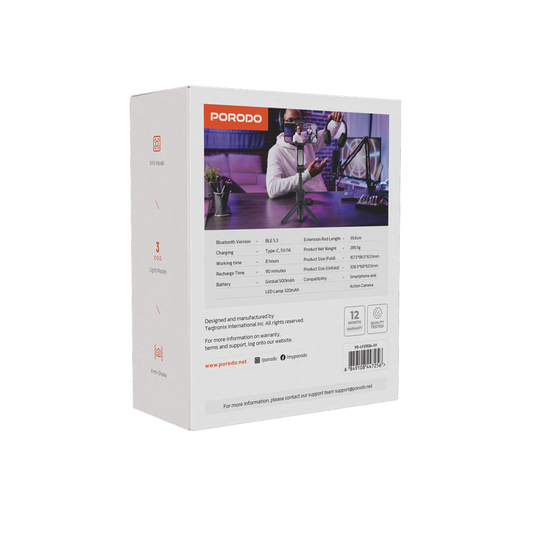 Porodo 2-Axis Gimbal Stablizer - PDLFST034BK