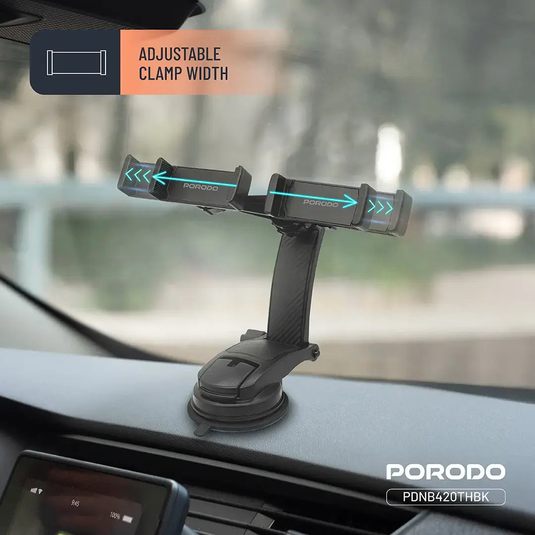 Porodo 360° Rotatable Car Phone Holder - PDNB420THBK