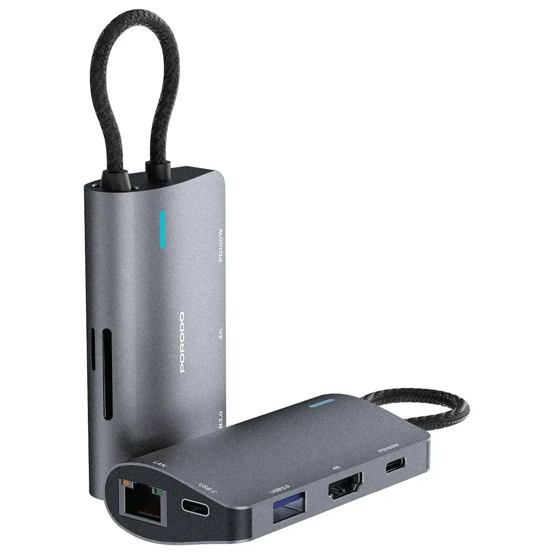 Porodo 7 IN 1 Multi Port USB-C Hub - PDRDS71GY