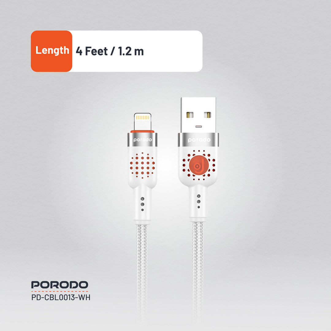 Porodo Braided Cable USB-A to Lightning - PDCBL0013BK
