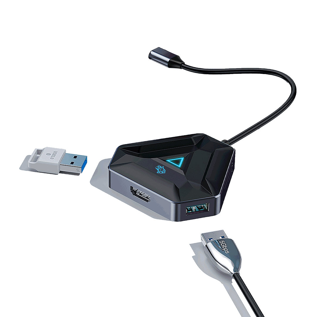 Porodo Gaming 6 In 1 4K HDMI USB-C Hub Gamers Edition - PDX529