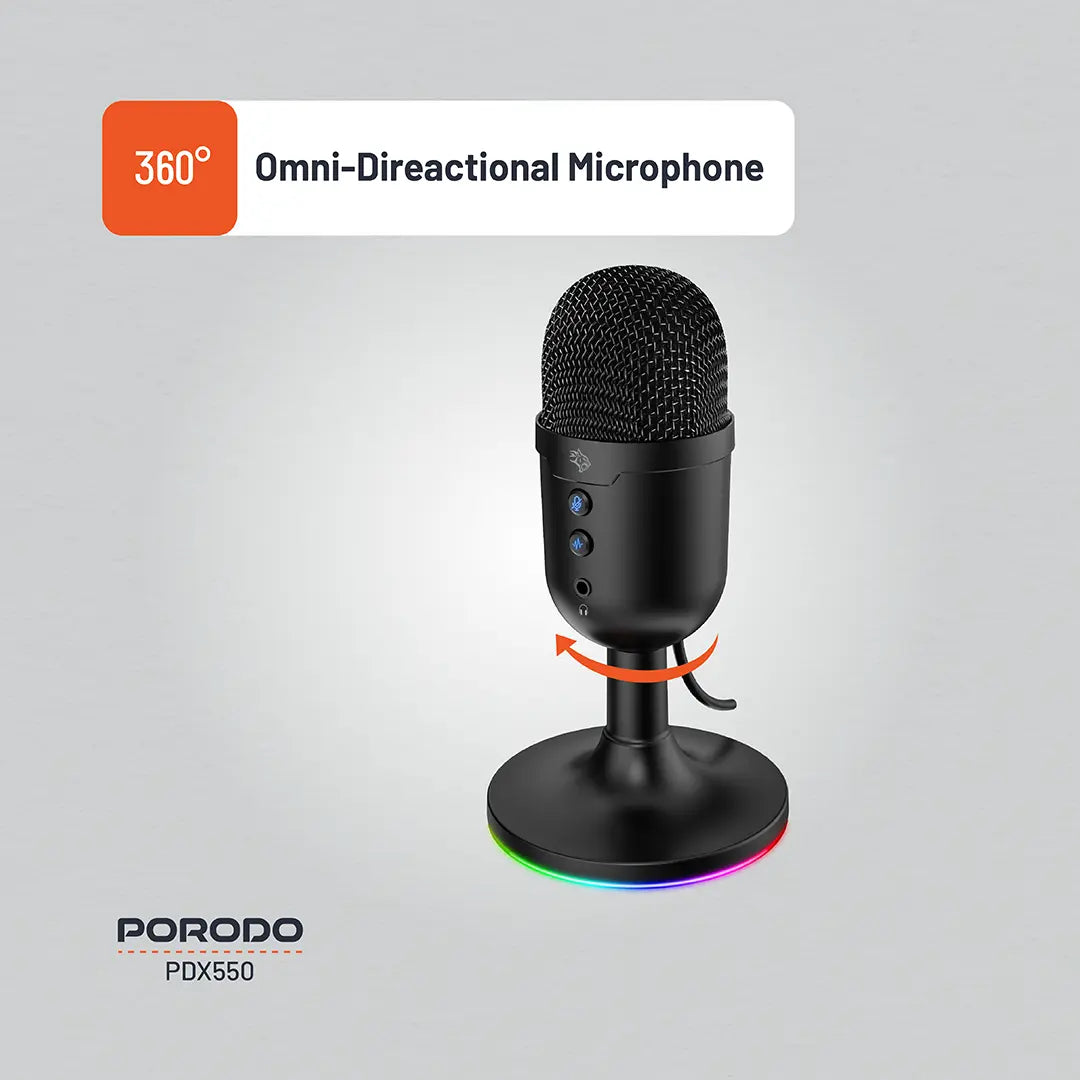 Porodo Gaming Omni-Directional USB Microphone - PDX550