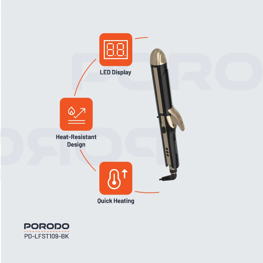 Porodo Lifestyle 4 Style Hair Iron - PD-LFST109-BK