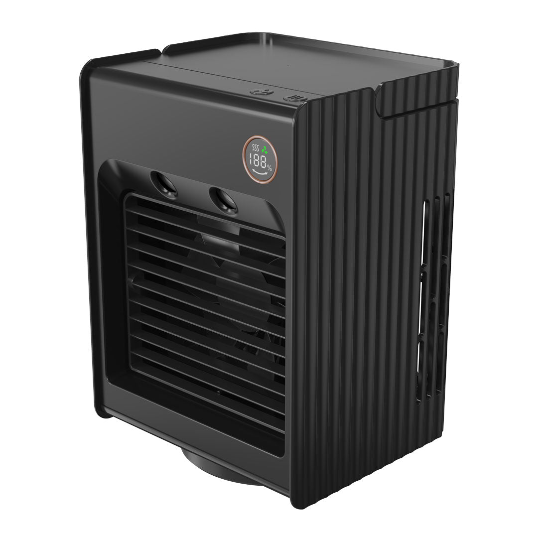 Porodo Lifestyle Air & Mist Portable Cooling Fan With Night Light And Oscillation - PDLSMFANBK