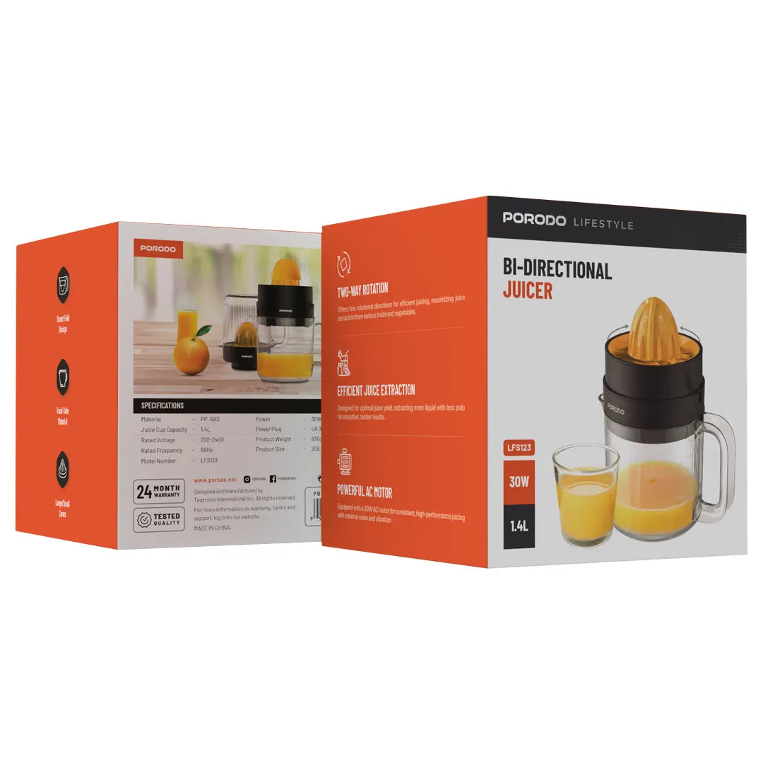 Porodo Lifestyle BI-Directional Juicer - PD-LFST123-BK