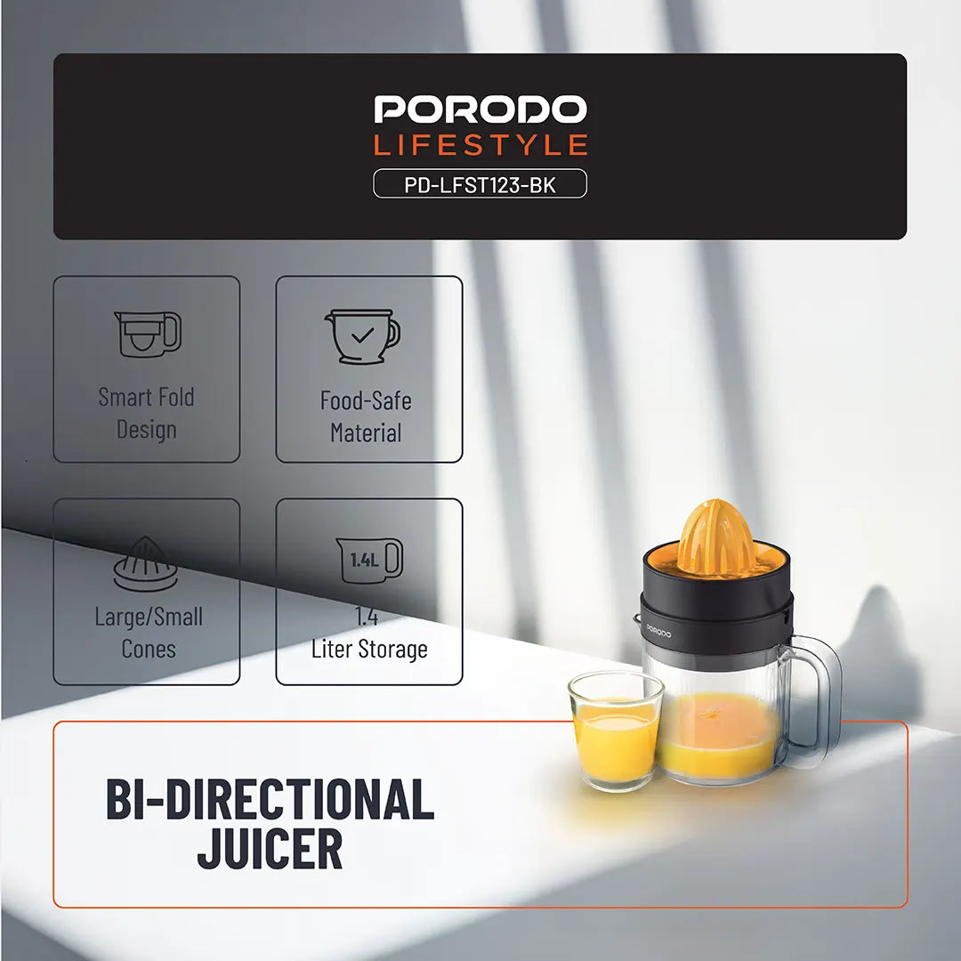 Porodo Lifestyle BI-Directional Juicer - PD-LFST123-BK