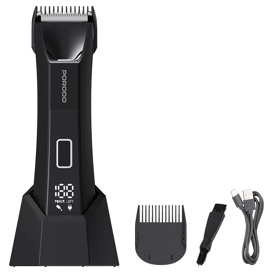 Porodo Lifestyle Ceramic Blade Grooming Trimmer with Digital Display - PDLFST8126BK