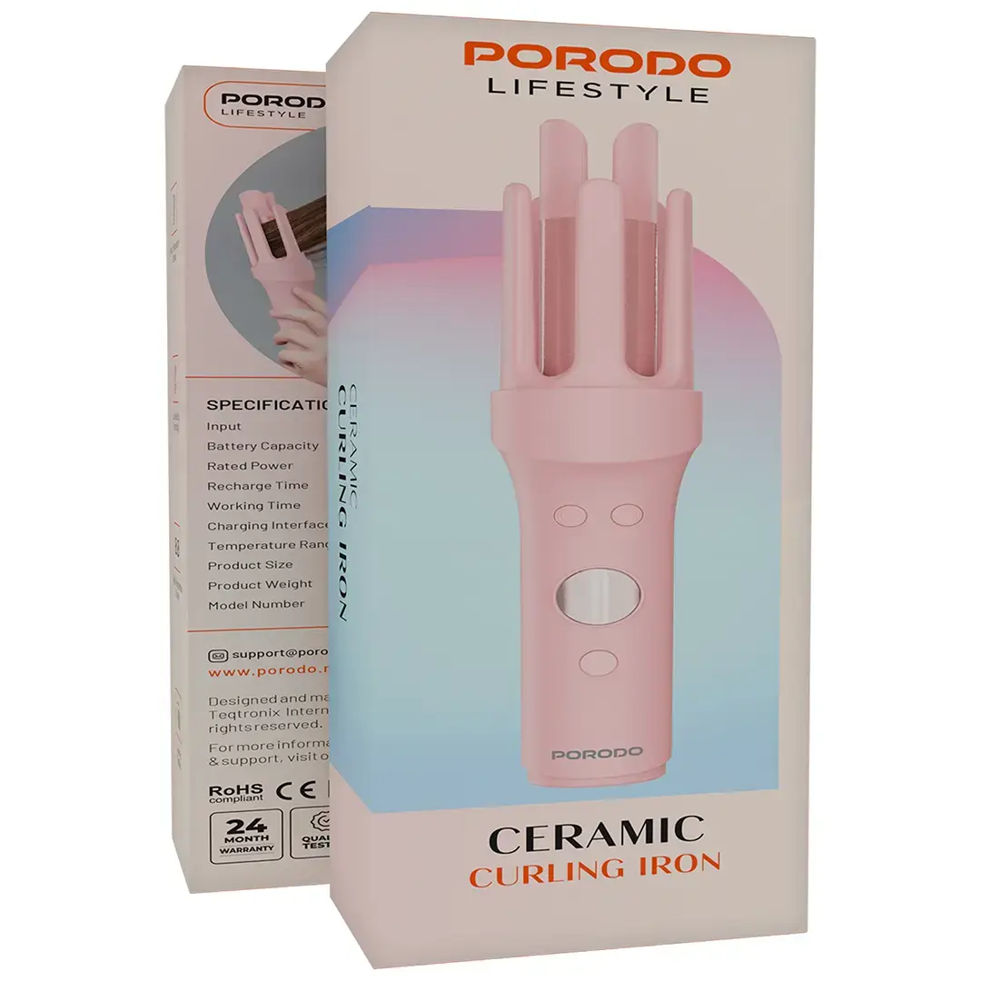 Porodo Lifestyle Ceramic Curling Iron - PDBL258PK