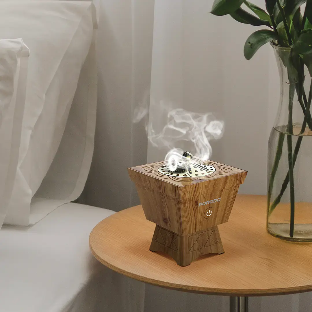 Porodo Lifestyle Classic Wood-Finish Portable Incense Burner - PDLFSTB10BR