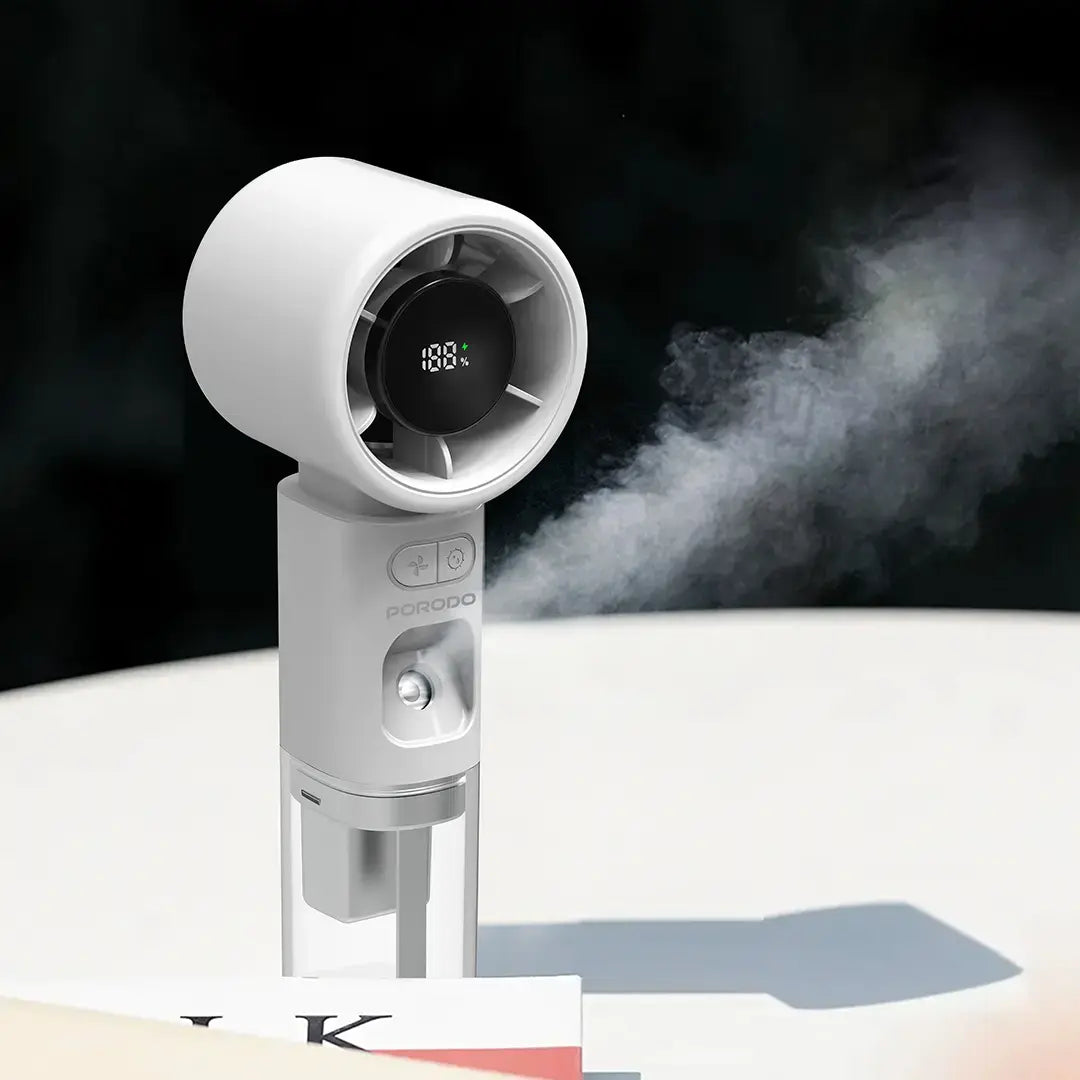 Porodo Cool & Hydrate Mini Fan & Humidifier - PDHXF338WH