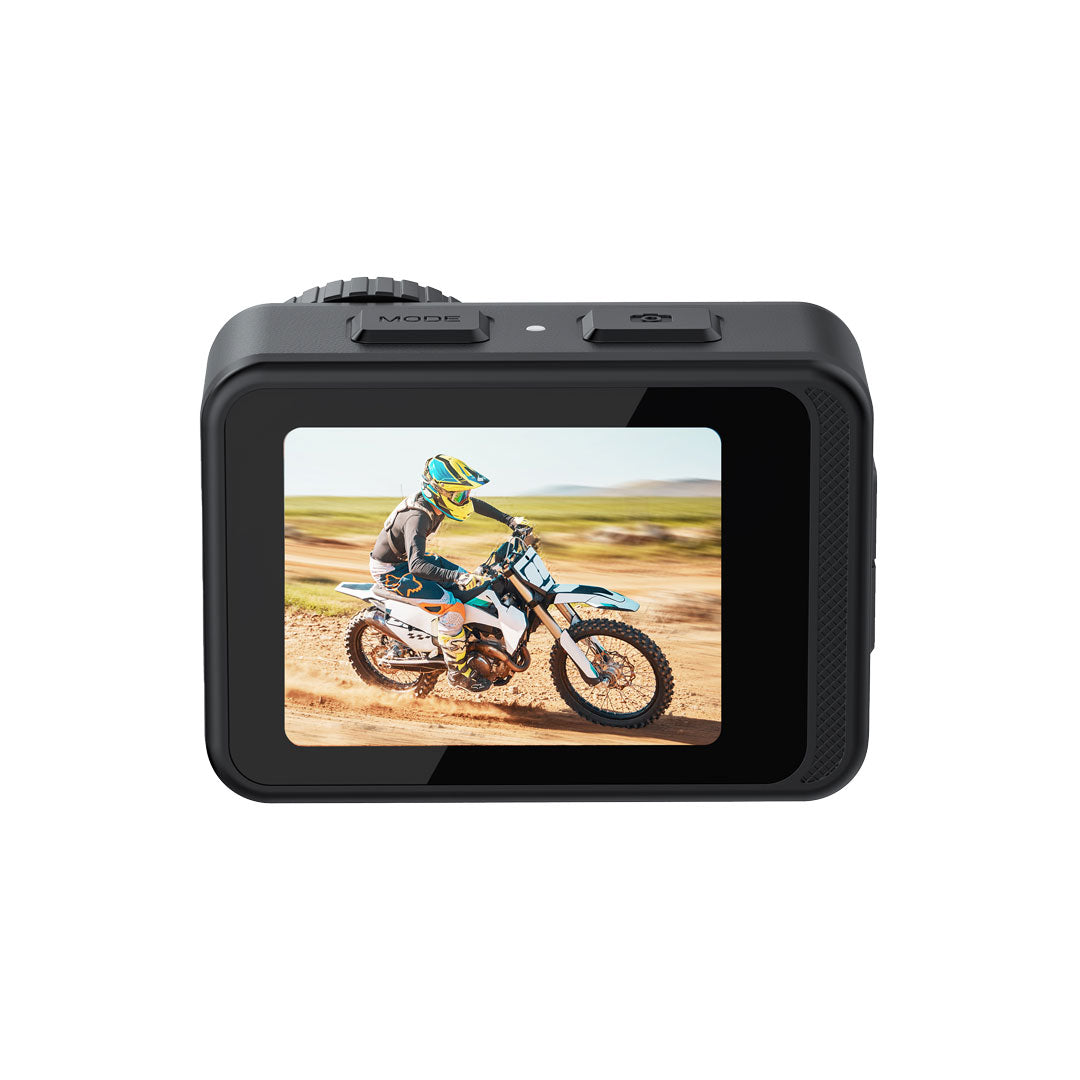 Porodo Lifestyle Fully Waterproof UHD Action Camera Dual Display With Video Stabilisation - PD-5KACAM-BK