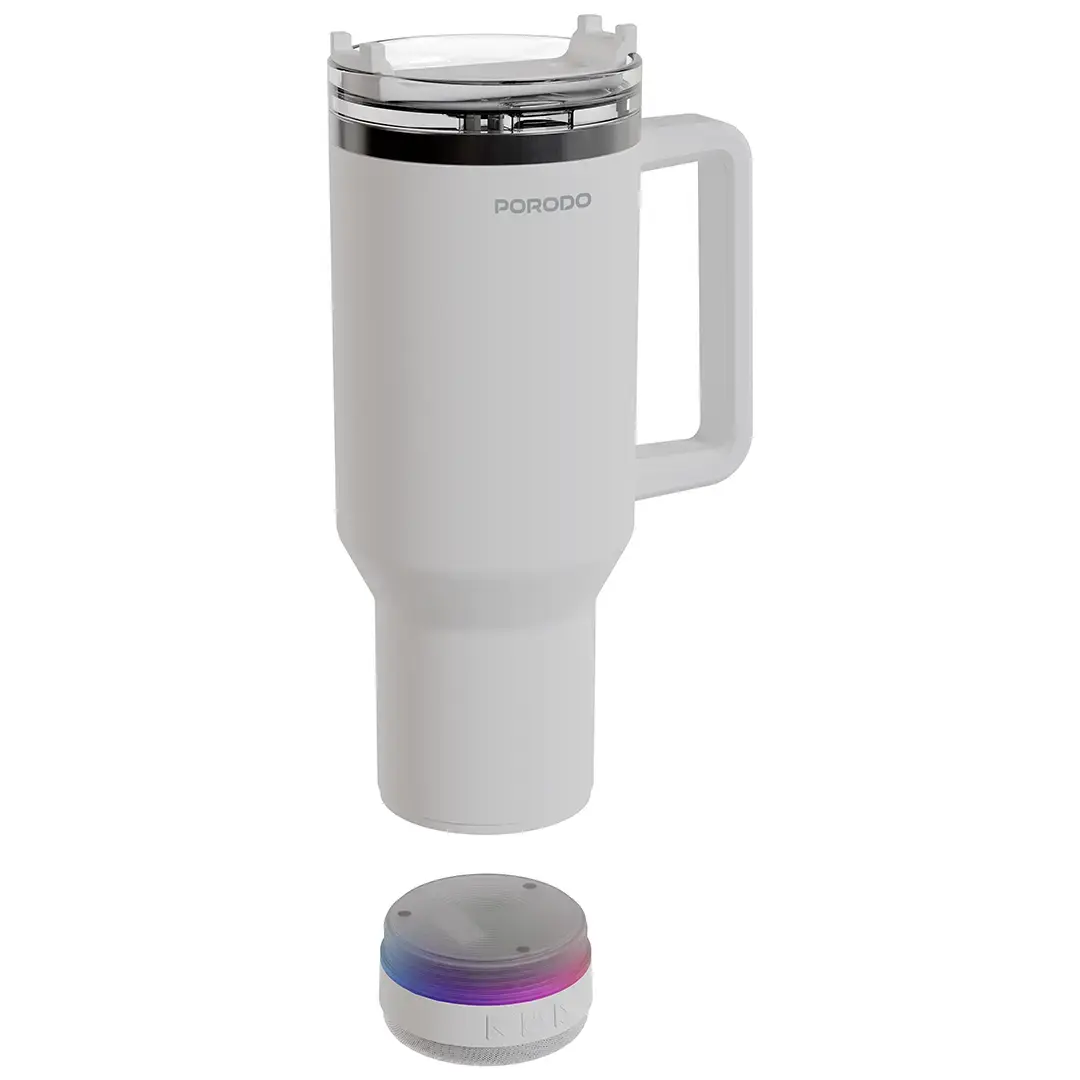 Porodo Lifestyle HydroTunes Bluetooth Speaker Tumbler With High-Quality Sound - PDLFSTBTBK