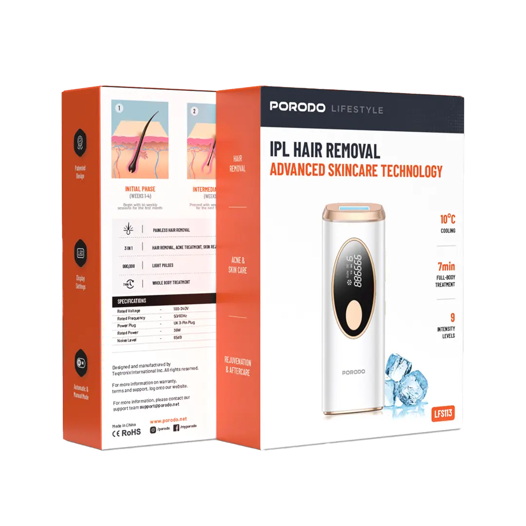Porodo Lifestyle IPL Hair Removal Advanced Skincare Technology - PD-LFST113-WH