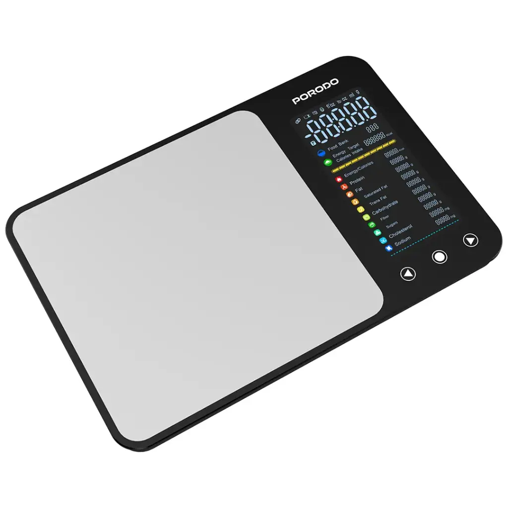 Porodo Lifestyle Kalio Smart Food Kitchen Scale with Measuring Tape - Silver
