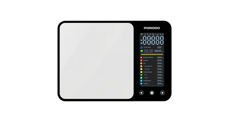 Porodo Lifestyle Kalio Smart Food Kitchen Scale with Measuring Tape - Silver
