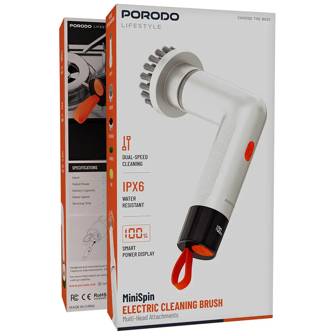 Porodo Lifestyle MiniSpin Electric Cleaning Brush - PDS3CBWH