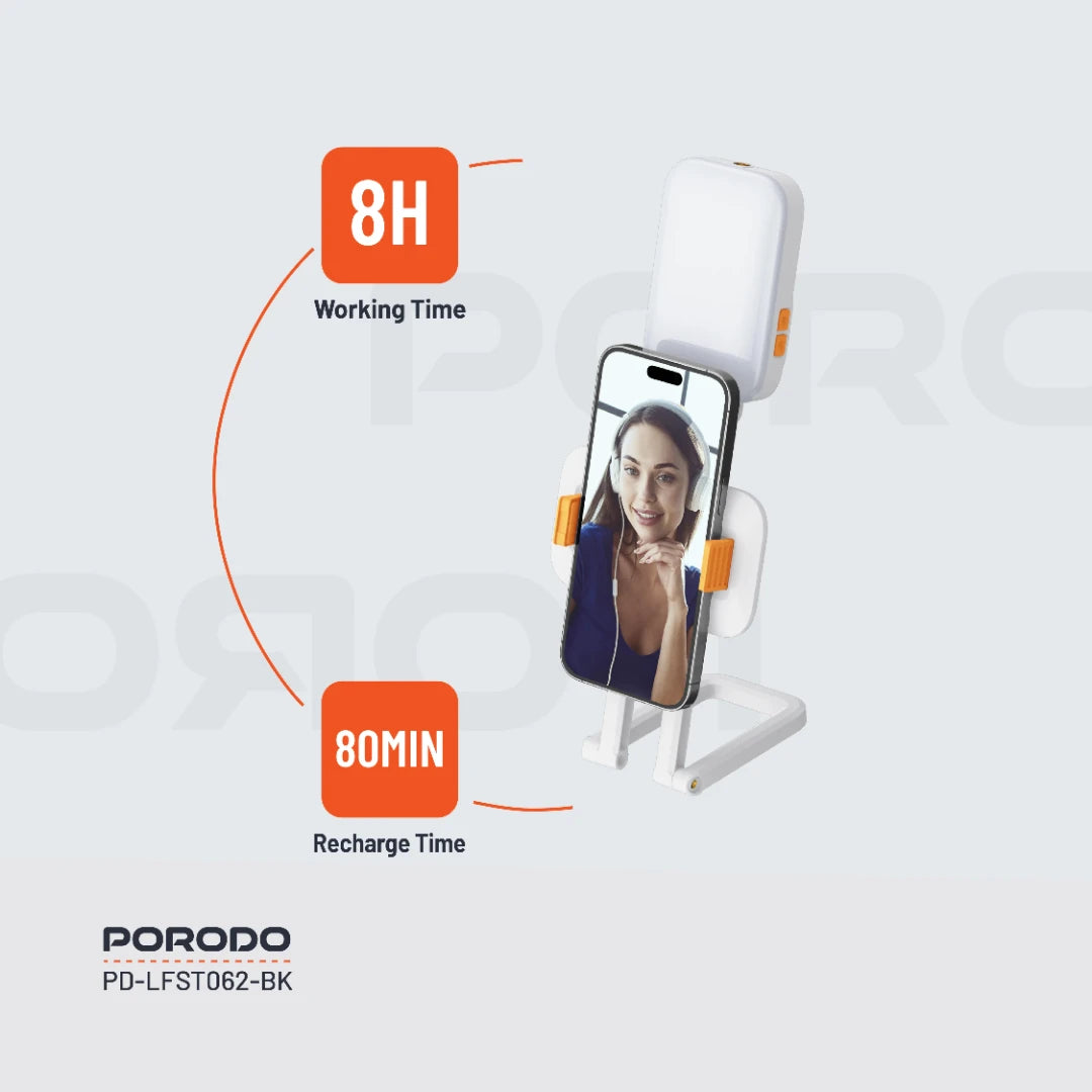Porodo Lifestyle Phone Stand Fill Light - PD-LFST062-WH