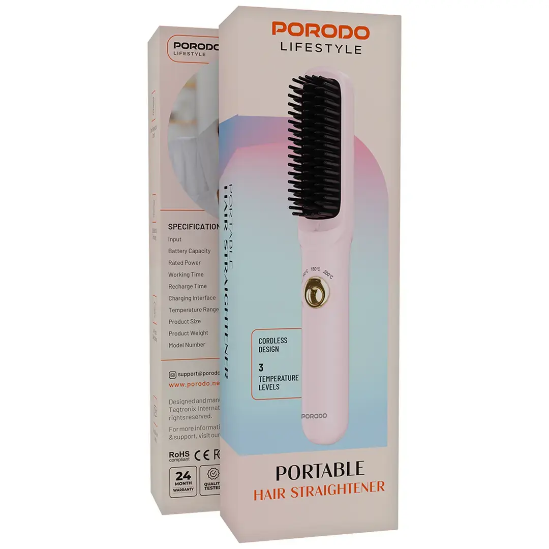 Porodo Lifestyle Portable Hair Straightener - PDBL118PK