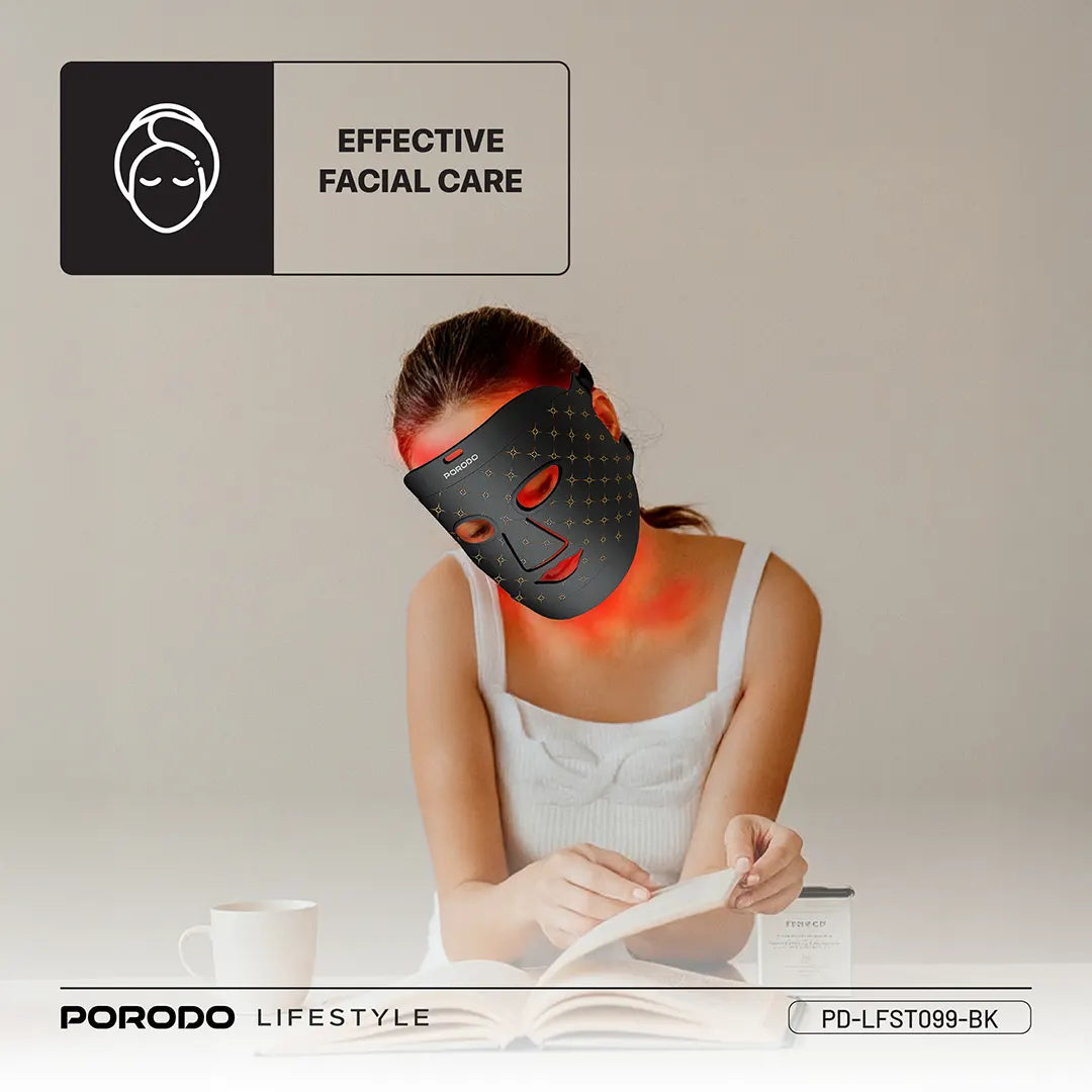Porodo Lifestyle Red Light Therapy Face Mask - PD-LFST099-BK