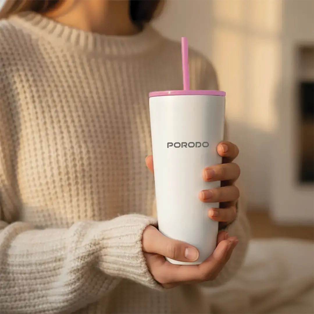 Porodo Lifestyle Stainless Steel Double Wall Tumbler - PDLFSTDN027WH