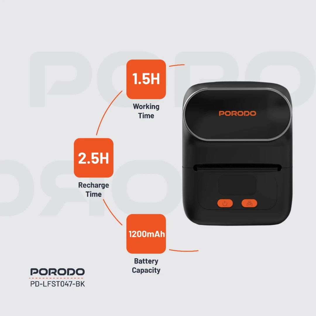 Porodo Lifestyle Super HD Thermal Printer - PD-LFST047-BK
