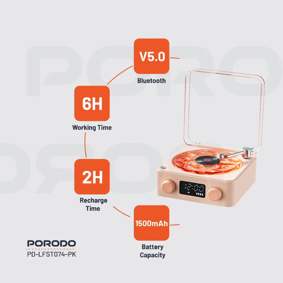 Porodo Lifestyle White Noise Portable Speaker - PD-LFST074-PK